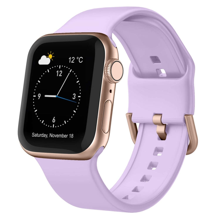 For Apple Watch 8 45mm Pin Buckle Silicone Watch Band(Lavender) - Watch Bands by PMC TechLife | Online Shopping South Africa | PMC TechLife