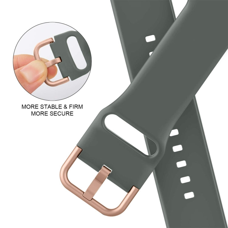 For Apple Watch SE 44mm Pin Buckle Silicone Watch Band(Olive) - Watch Bands by PMC TechLife | Online Shopping South Africa | PMC TechLife
