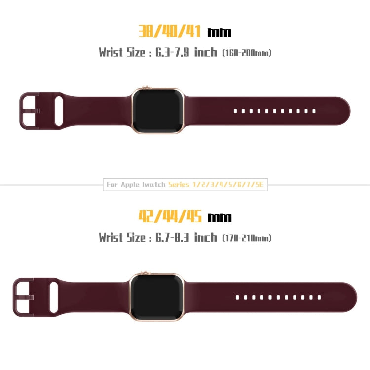 For Apple Watch 5 44mm Pin Buckle Silicone Watch Band(Wine Red) - Watch Bands by PMC TechLife | Online Shopping South Africa | PMC TechLife