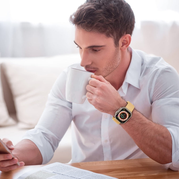 For Apple Watch 5 44mm Pin Buckle Silicone Watch Band(Light Orange) - Watch Bands by PMC TechLife | Online Shopping South Africa | PMC TechLife