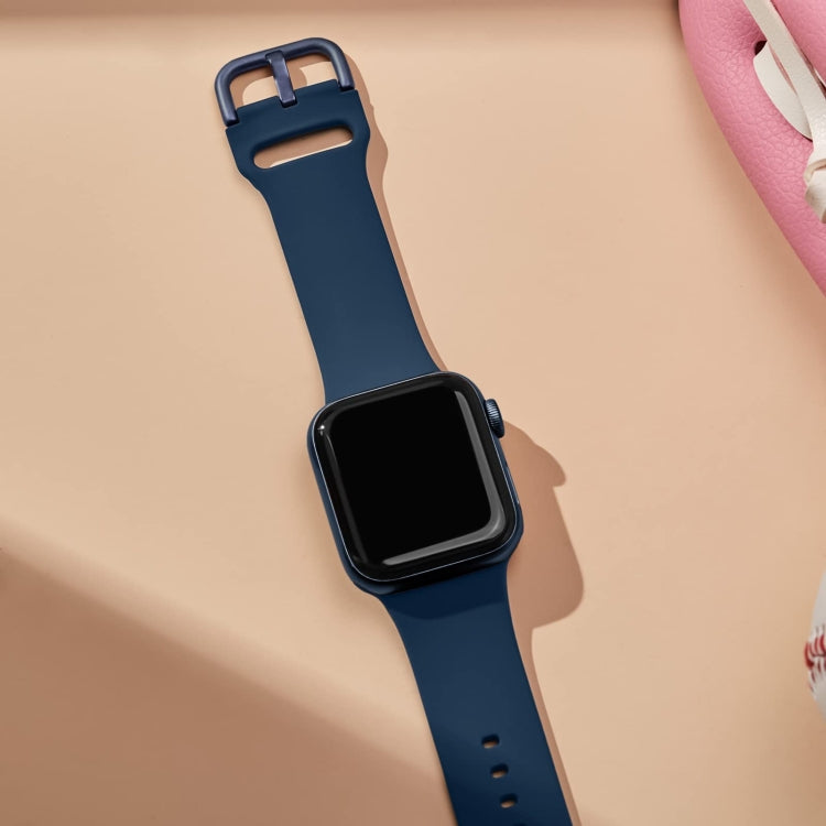 For Apple Watch 4 44mm Pin Buckle Silicone Watch Band(Abyss Blue) - Watch Bands by PMC TechLife | Online Shopping South Africa | PMC TechLife