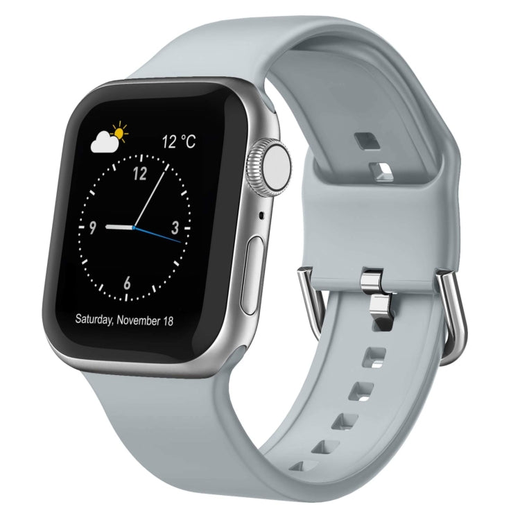 For Apple Watch 4 44mm Pin Buckle Silicone Watch Band(Light Grey) - Watch Bands by PMC TechLife | Online Shopping South Africa | PMC TechLife