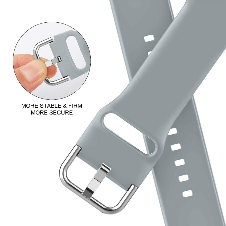 For Apple Watch 4 44mm Pin Buckle Silicone Watch Band(Light Grey) - Watch Bands by PMC TechLife | Online Shopping South Africa | PMC TechLife