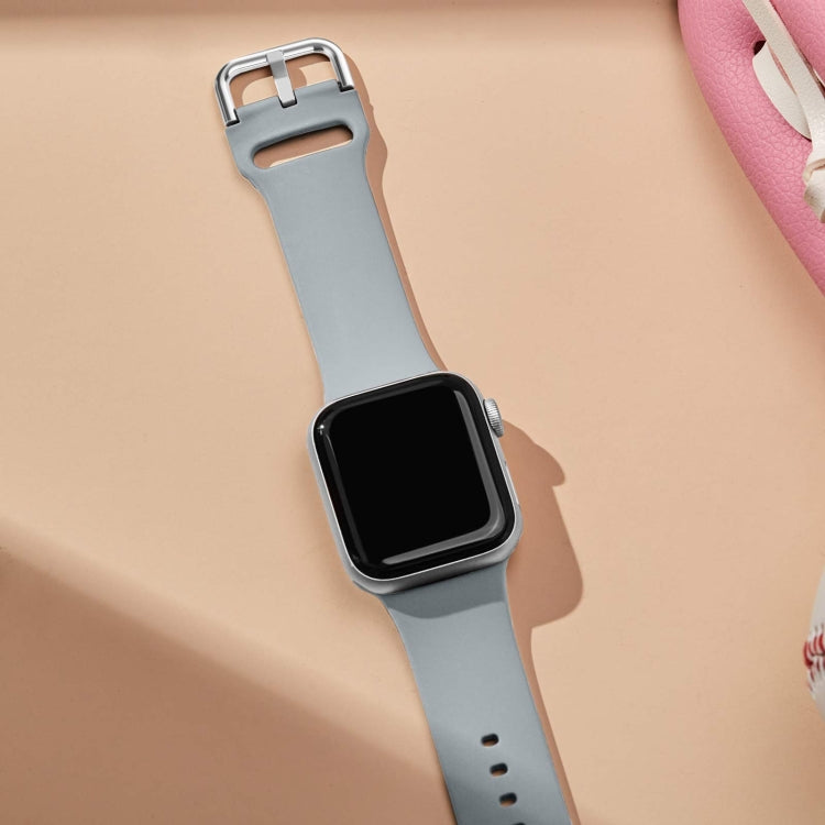 For Apple Watch 4 44mm Pin Buckle Silicone Watch Band(Light Grey) - Watch Bands by PMC TechLife | Online Shopping South Africa | PMC TechLife