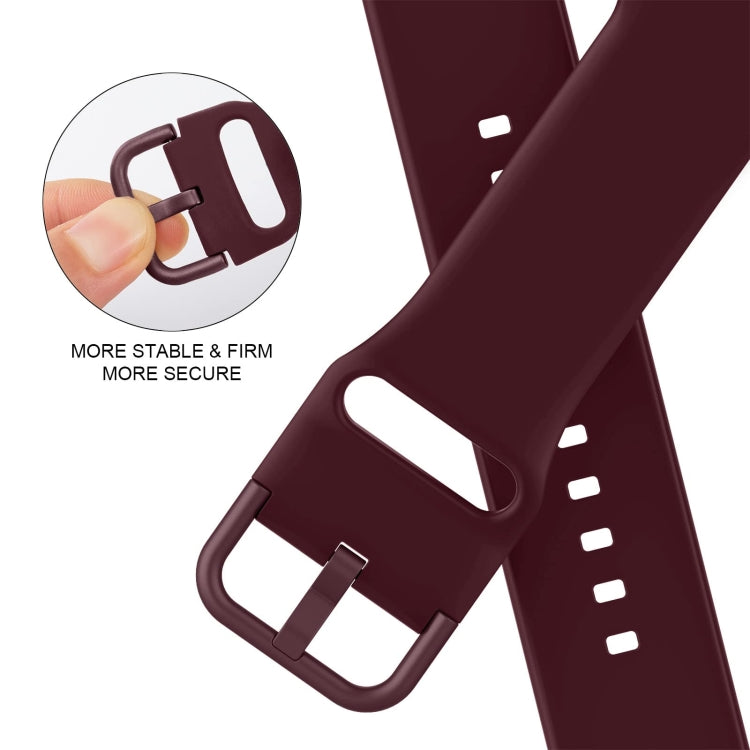 For Apple Watch 4 40mm Pin Buckle Silicone Watch Band(Wine Red) - Watch Bands by PMC TechLife | Online Shopping South Africa | PMC TechLife