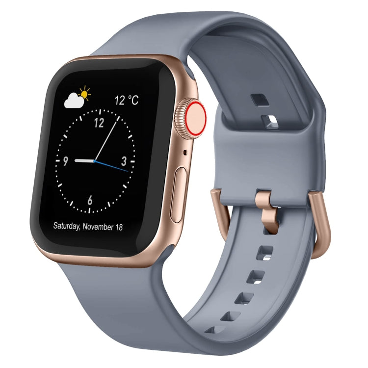 For Apple Watch 4 40mm Pin Buckle Silicone Watch Band(Blue Grey) - Watch Bands by PMC TechLife | Online Shopping South Africa | PMC TechLife