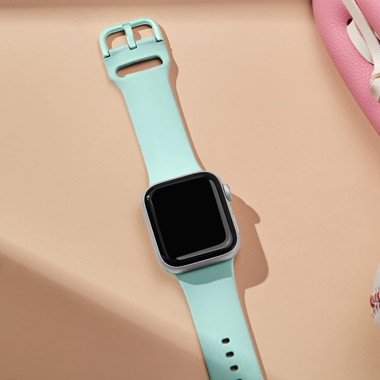 For Apple Watch 3 42mm Pin Buckle Silicone Watch Band(Mint Green) - Watch Bands by PMC TechLife | Online Shopping South Africa | PMC TechLife