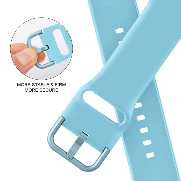 For Apple Watch 3 42mm Pin Buckle Silicone Watch Band(Light Blue) - Watch Bands by PMC TechLife | Online Shopping South Africa | PMC TechLife