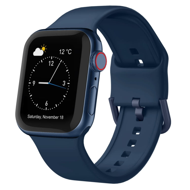 For Apple Watch 2 42mm Pin Buckle Silicone Watch Band(Abyss Blue) - Watch Bands by PMC TechLife | Online Shopping South Africa | PMC TechLife