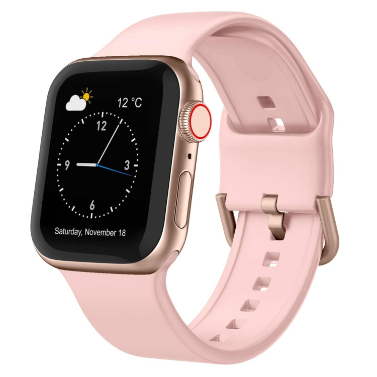 For Apple Watch 42mm Pin Buckle Silicone Watch Band(Pink) - Watch Bands by PMC TechLife | Online Shopping South Africa | PMC TechLife