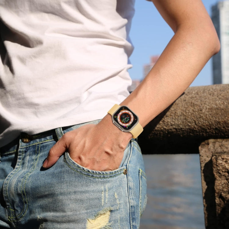 For Apple Watch 38mm Pin Buckle Silicone Watch Band(Light Orange) - free shipping - PMC TechLife - Order now!