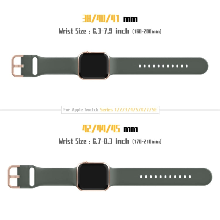 For Apple Watch SE 2023 44mm Pin Buckle Silicone Watch Band(Olive) - Watch Bands by PMC TechLife | Online Shopping South Africa | PMC TechLife