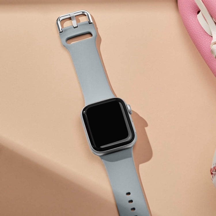 For Apple Watch SE 2023 44mm Pin Buckle Silicone Watch Band(Light Grey) - free shipping - PMC TechLife - Order now!