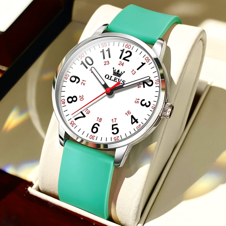 OLEVS 9953 Women Simple Silicone Strap Waterproof Quartz Watch(Green) - Silicone Strap Watches by OLEVS | Online Shopping South Africa | PMC Jewellery