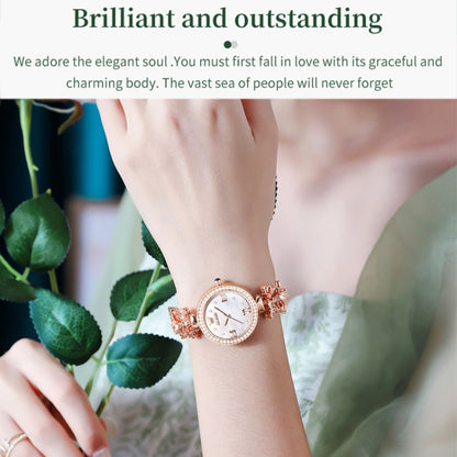 OLEVS 9958 Women Adjustable Drawstring Bracelet Quartz Watch(Green + Rose Gold) - Bracelet Watches by OLEVS | Online Shopping South Africa | PMC Jewellery