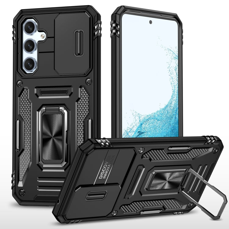 For Samsung Galaxy S23 FE 5G Armor PC + TPU Camera Shield Phone Case(Black) - free shipping - PMC TechLife - Order now!