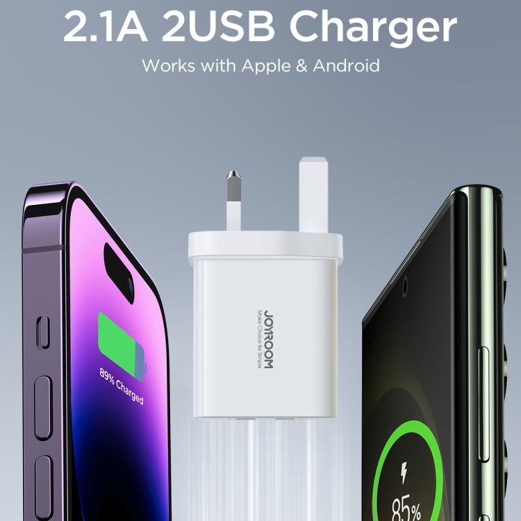 JOYROOM JR-TCN04 2.1A Dual USB Charger, Specification:UK Plug - USB Charger by JOYROOM | Online Shopping South Africa | PMC Jewellery