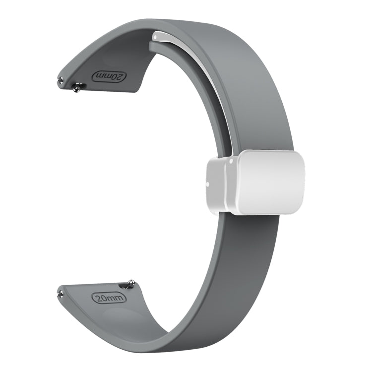 For Samsung Galaxy Watch 6 / 6 Classic Magnetic Silver Buckle Slim Silicone Watch Band(Space Grey) - Watch Bands by PMC TechLife | Online Shopping South Africa | PMC TechLife