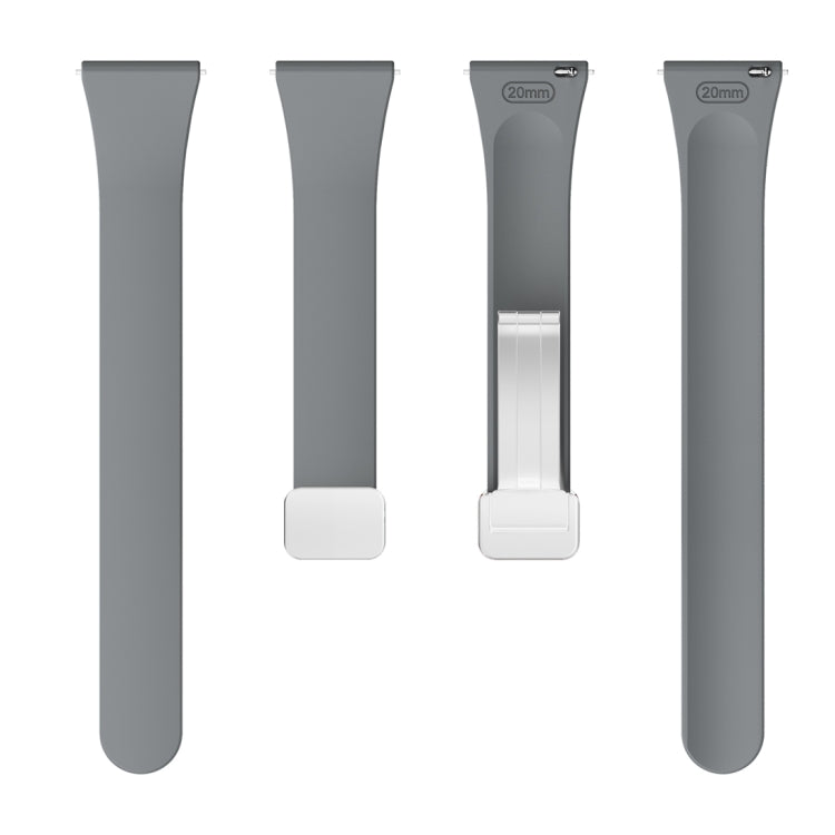 For Samsung Galaxy Watch 6 / 6 Classic Magnetic Silver Buckle Slim Silicone Watch Band(Space Grey) - Watch Bands by PMC TechLife | Online Shopping South Africa | PMC TechLife