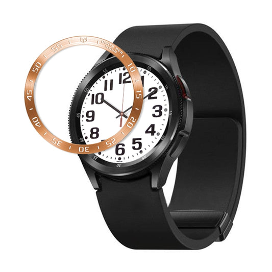 For Samsung Galaxy Watch6 Classic 43mm A Style Smart Watch Steel Ring Protective Frame(Rose Gold) - Watch Cases by PMC Jewellery | Online Shopping South Africa | PMC Jewellery