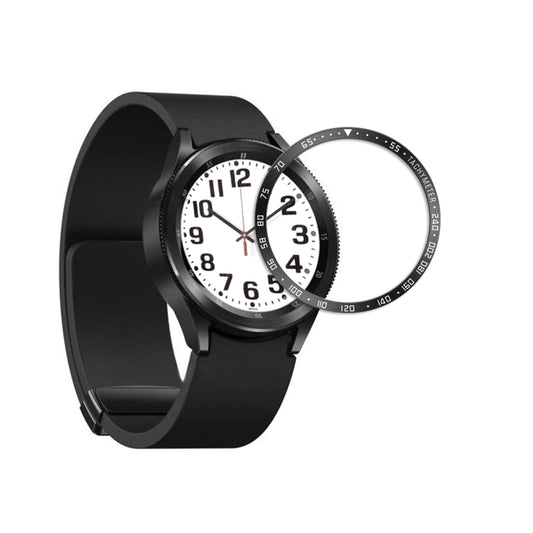 For Samsung Galaxy Watch6 Classic 47mm E Style Smart Watch Steel Ring Protective Frame(Black) - Watch Cases by PMC Jewellery | Online Shopping South Africa | PMC Jewellery