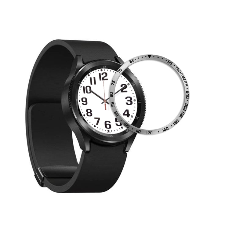 For Samsung Galaxy Watch6 Classic 47mm E Style Smart Watch Steel Ring Protective Frame(Silver) - Watch Cases by PMC TechLife | Online Shopping South Africa | PMC TechLife