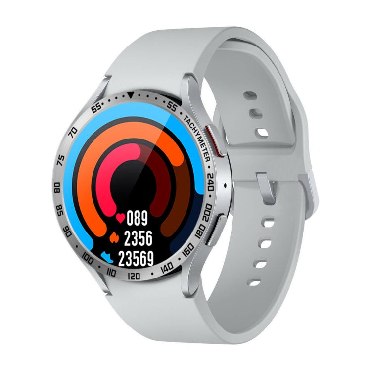 For Samsung Galaxy Watch6 Classic 47mm E Style Smart Watch Steel Ring Protective Frame(Silver) - Watch Cases by PMC TechLife | Online Shopping South Africa | PMC TechLife