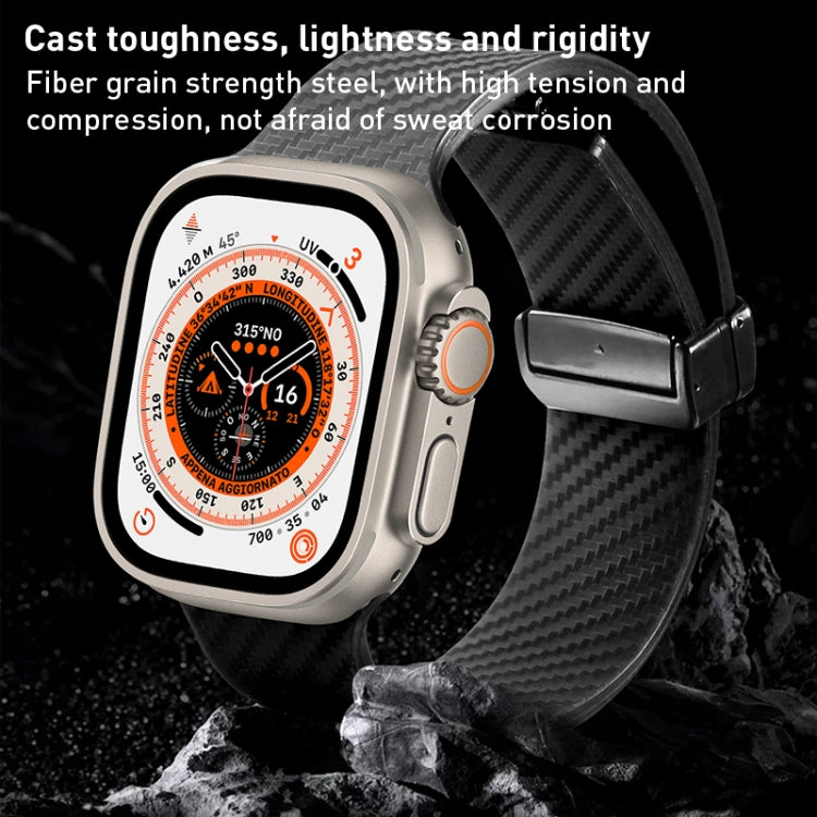 For Apple Watch 2 38mm Carbon Fiber Pattern Magnetic Buckle Silicone Watch Band(Grey) - Watch Bands by PMC TechLife | Online Shopping South Africa | PMC TechLife