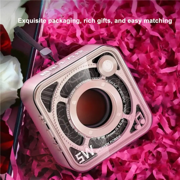 T&G DW12 Portable Mini Wireless Bluetooth Speaker Transparent Subwoofer Support TF Card(Pink) - Mini Speaker by T&G | Online Shopping South Africa | PMC Jewellery | Buy Now Pay Later Mobicred