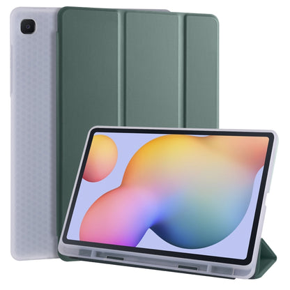 For Samsung Galaxy Tab S6 Lite P610 3-folding Horizontal Flip PU Leather + Shockproof TPU Case with Holder & Pen Slot(Pine Green) - Tab S6 Lite P610 / P615 by PMC Jewellery | Online Shopping South Africa | PMC Jewellery