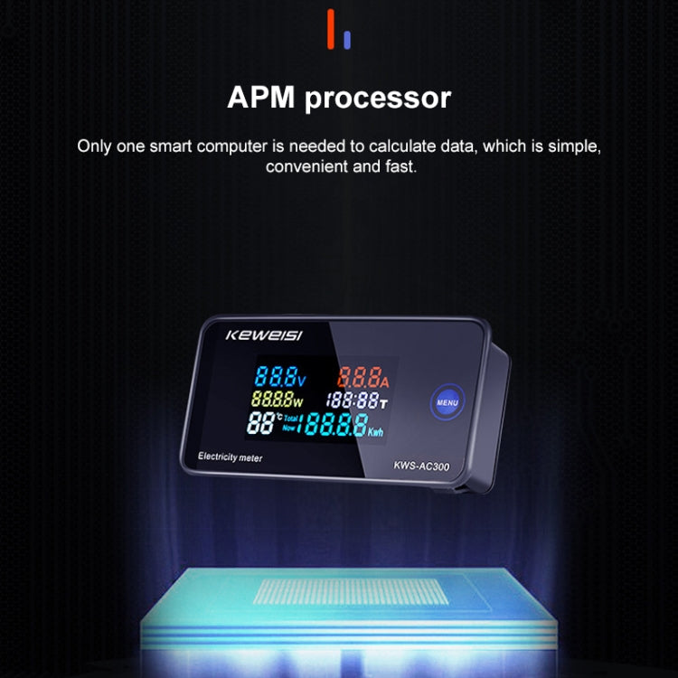 KWS-AC300-100A 50-300V AC Digital Current Voltmeter with Opening Transformer(Black) - Current & Voltage Tester by PMC TechLife | Online Shopping South Africa | PMC TechLife | Buy Now Pay Later Mobicred