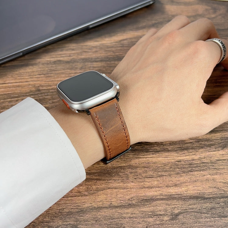For Apple Watch 9 41mm Retro Texture Leather Watch Band(Purple) - free shipping - PMC TechLife - Order now!