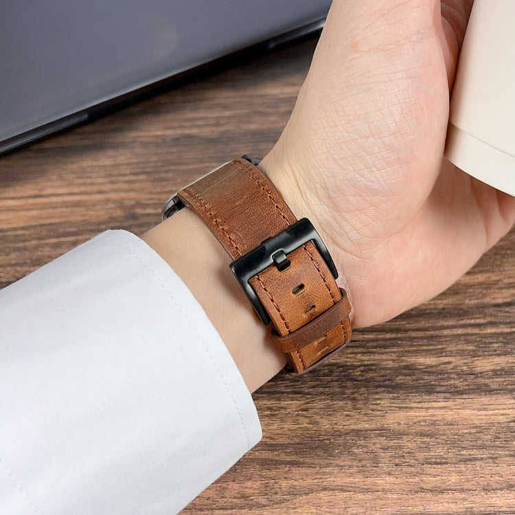 For Apple Watch 9 41mm Retro Texture Leather Watch Band(Purple) - free shipping - PMC TechLife - Order now!
