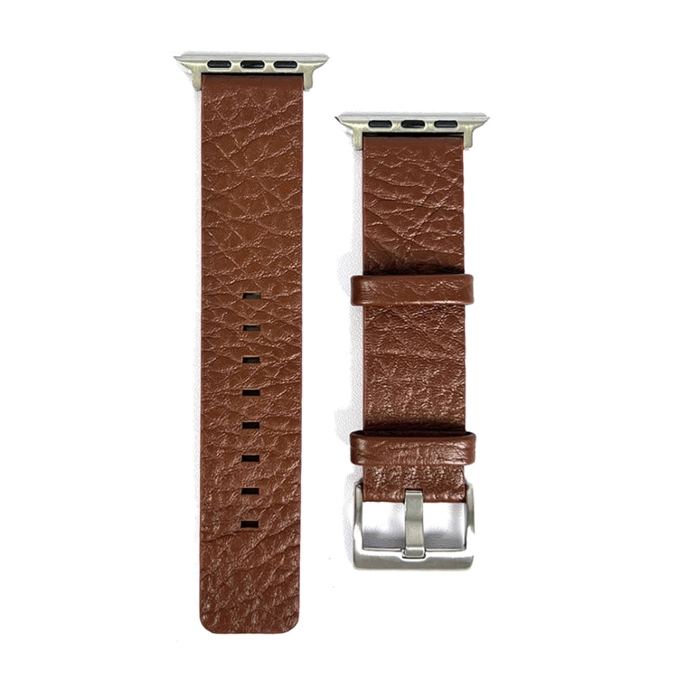 For Apple Watch SE 2023 44mm Buffalo Leather Watch Band(Brown) - Watch Bands by PMC TechLife | Online Shopping South Africa | PMC TechLife