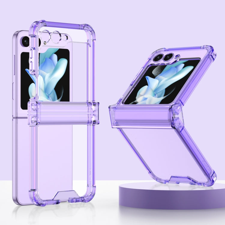 For Samsung Galaxy Z Flip5 GKK Electroplated Airbag Hinge Shockproof Phone Case(Transparent Purple) - Galaxy Z Flip5 Cases by GKK | Online Shopping South Africa | PMC Jewellery | Buy Now Pay Later Mobicred