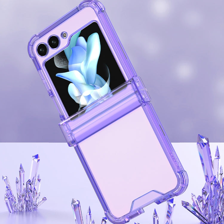 For Samsung Galaxy Z Flip5 GKK Electroplated Airbag Hinge Shockproof Phone Case(Transparent Purple) - Galaxy Z Flip5 Cases by GKK | Online Shopping South Africa | PMC Jewellery | Buy Now Pay Later Mobicred