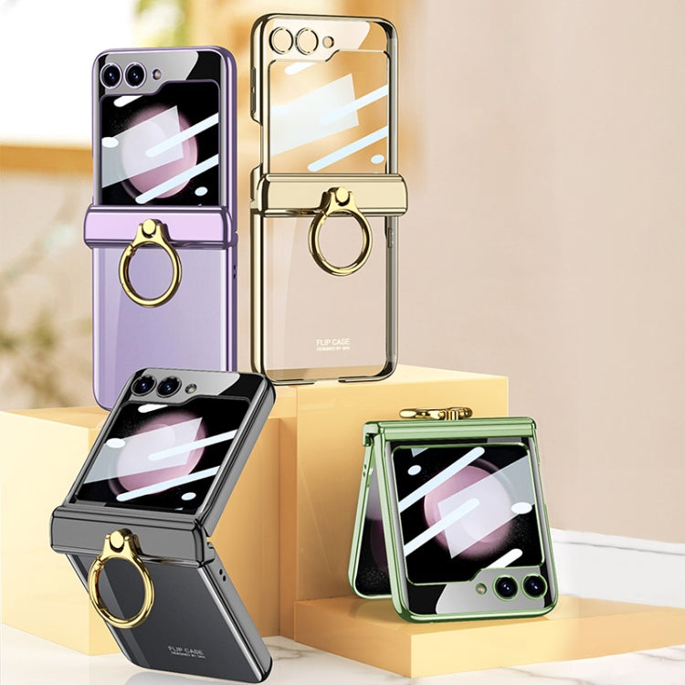 For Samsung Galaxy Z Flip5 GKK Magnetic Folding Phantom Rotary Phone Case with Ring Holder(Black) - free shipping - PMC TechLife - Order now!