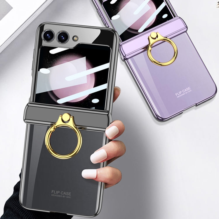 For Samsung Galaxy Z Flip5 GKK Magnetic Folding Phantom Rotary Phone Case with Ring Holder(Green) - free shipping - PMC TechLife - Order now!