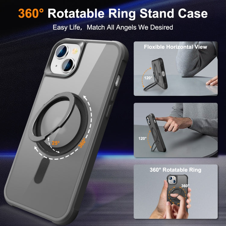 For iPhone 15 Plus MagSafe Magnetic Rotating Holder Phone Case(Black) - iPhone 15 Plus Cases by PMC TechLife | Online Shopping South Africa | PMC TechLife | Buy Now Pay Later Mobicred