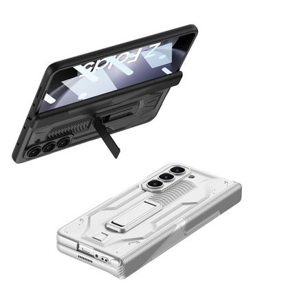 For Samsung Galaxy Z Fold5 GKK Integrated Magnetic Armor Flip Phone Case with Holder(Silver) - Galaxy Z Fold5 Cases by GKK | Online Shopping South Africa | PMC Jewellery