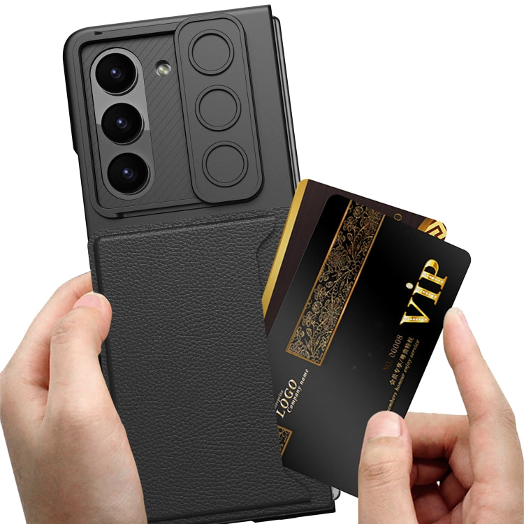 For Samsung Galaxy Z Fold5 GKK Integrated Ultra-thin Sliding Window Folding Phone Case with Card Holder(Black) - free shipping - PMC TechLife - Order now!