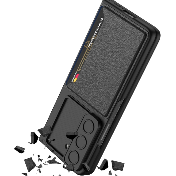For Samsung Galaxy Z Fold5 GKK Integrated Ultra-thin Sliding Window Folding Phone Case with Card Holder(Silver) - free shipping - PMC TechLife - Order now!