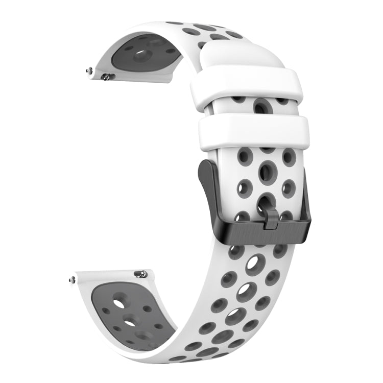 For Huawei Watch 4 Two Color Round Hole Silicone Watch Band(Light Grey White) - Watch Bands by PMC TechLife | Online Shopping South Africa | PMC TechLife