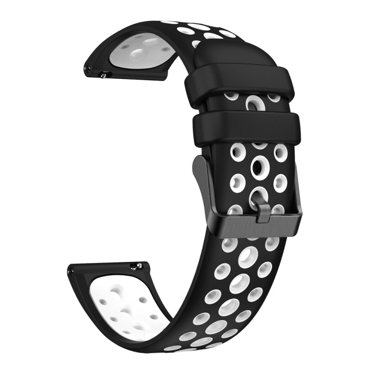 For Huawei Watch 4 Two Color Round Hole Silicone Watch Band(Black White) - Watch Bands by PMC TechLife | Online Shopping South Africa | PMC TechLife