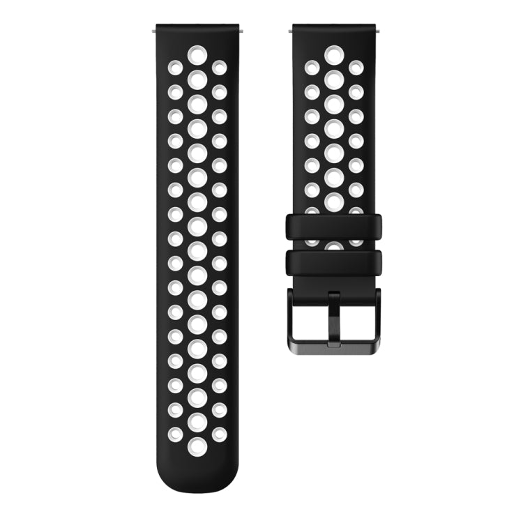 For Huawei Watch 4 Two Color Round Hole Silicone Watch Band(Black White) - Watch Bands by PMC TechLife | Online Shopping South Africa | PMC TechLife
