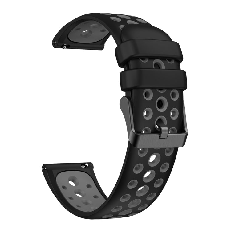 For Huawei Watch 4 Two Color Round Hole Silicone Watch Band(Black Grey) - Watch Bands by PMC TechLife | Online Shopping South Africa | PMC TechLife