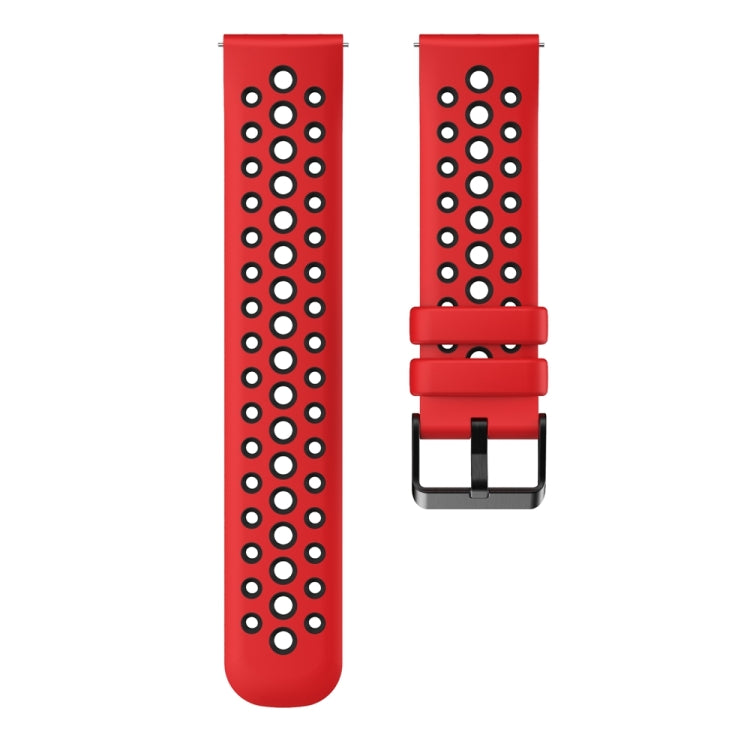 For Huawei Watch 4 Two Color Round Hole Silicone Watch Band(Red Black) - Watch Bands by PMC TechLife | Online Shopping South Africa | PMC TechLife