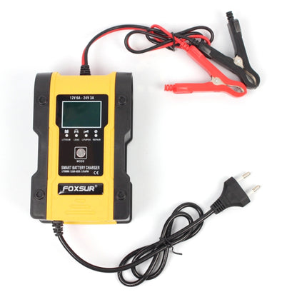 FOXSUR 12V-24V Car Motorcycle Repair Battery Charger AGM Charger Color:Yellow(EU Plug) - Battery Charger by FOXSUR | Online Shopping South Africa | PMC Jewellery | Buy Now Pay Later Mobicred