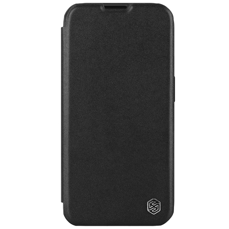 For iPhone 15 Pro Max NILLKIN QIN Series Pro Plain Leather Phone Case(Black) - iPhone 15 Pro Max Cases by NILLKIN | Online Shopping South Africa | PMC Jewellery