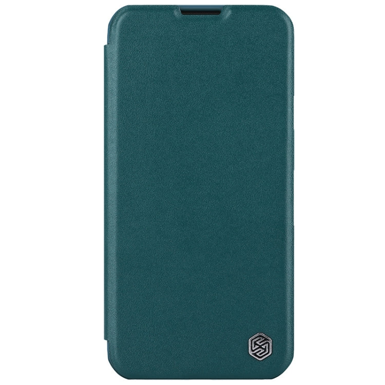 For iPhone 15 Pro NILLKIN QIN Series Pro Plain Leather Phone Case(Green) - iPhone 15 Pro Cases by NILLKIN | Online Shopping South Africa | PMC Jewellery